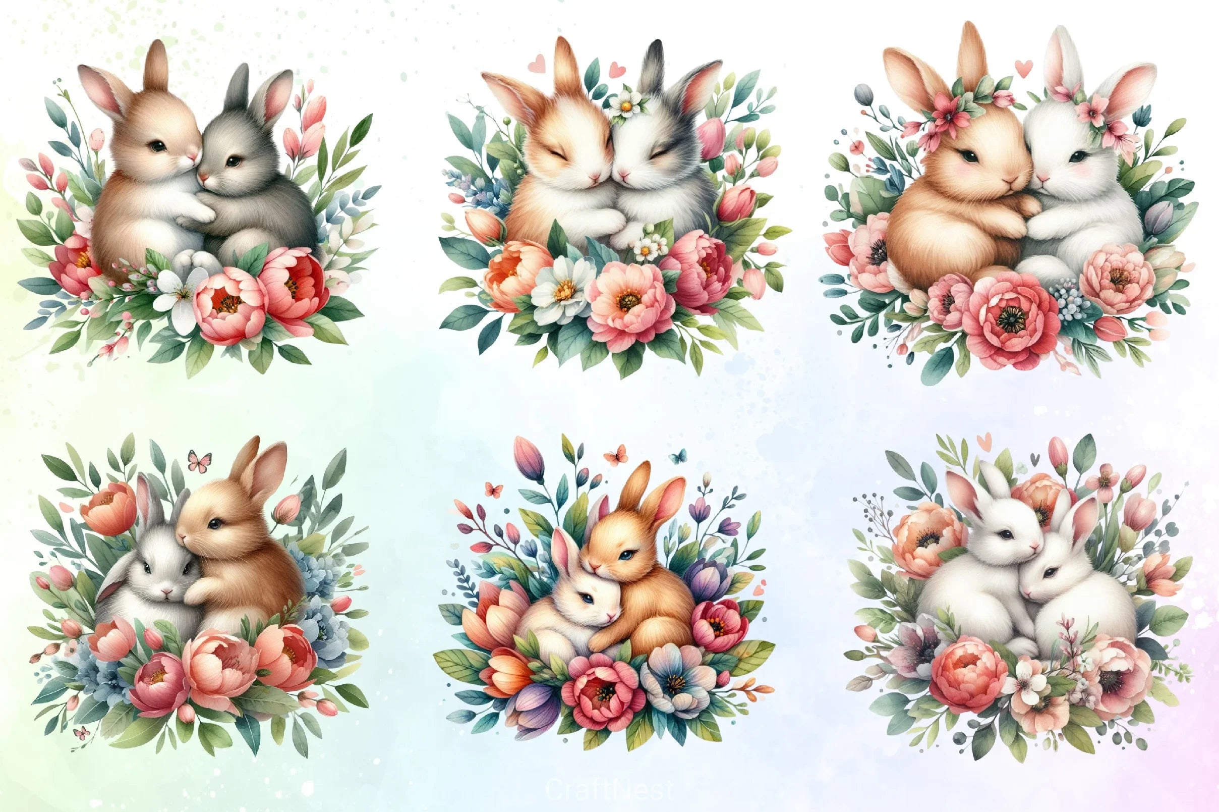 Mother's Day Bunny Clipart Bundle - CraftNest - Digital Crafting and Art