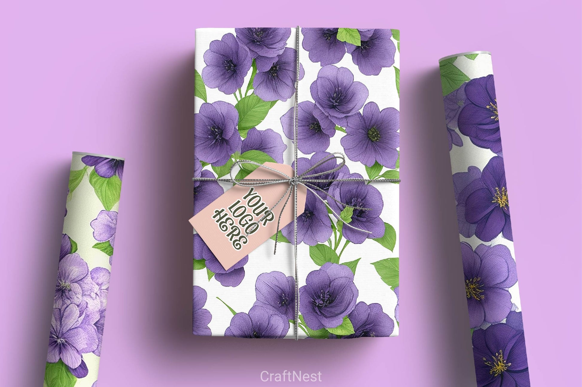 Purple Flowers Digital Papers - CraftNest - Digital Crafting and Art