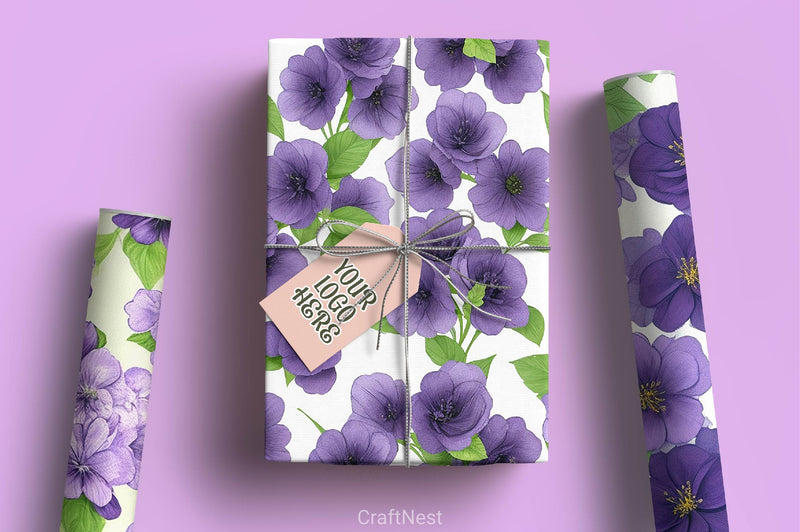 Purple Flowers Digital Papers - CraftNest - Digital Crafting and Art