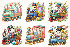 Easter Bunny Train Clipart Bundle - CraftNest - Digital Crafting and Art