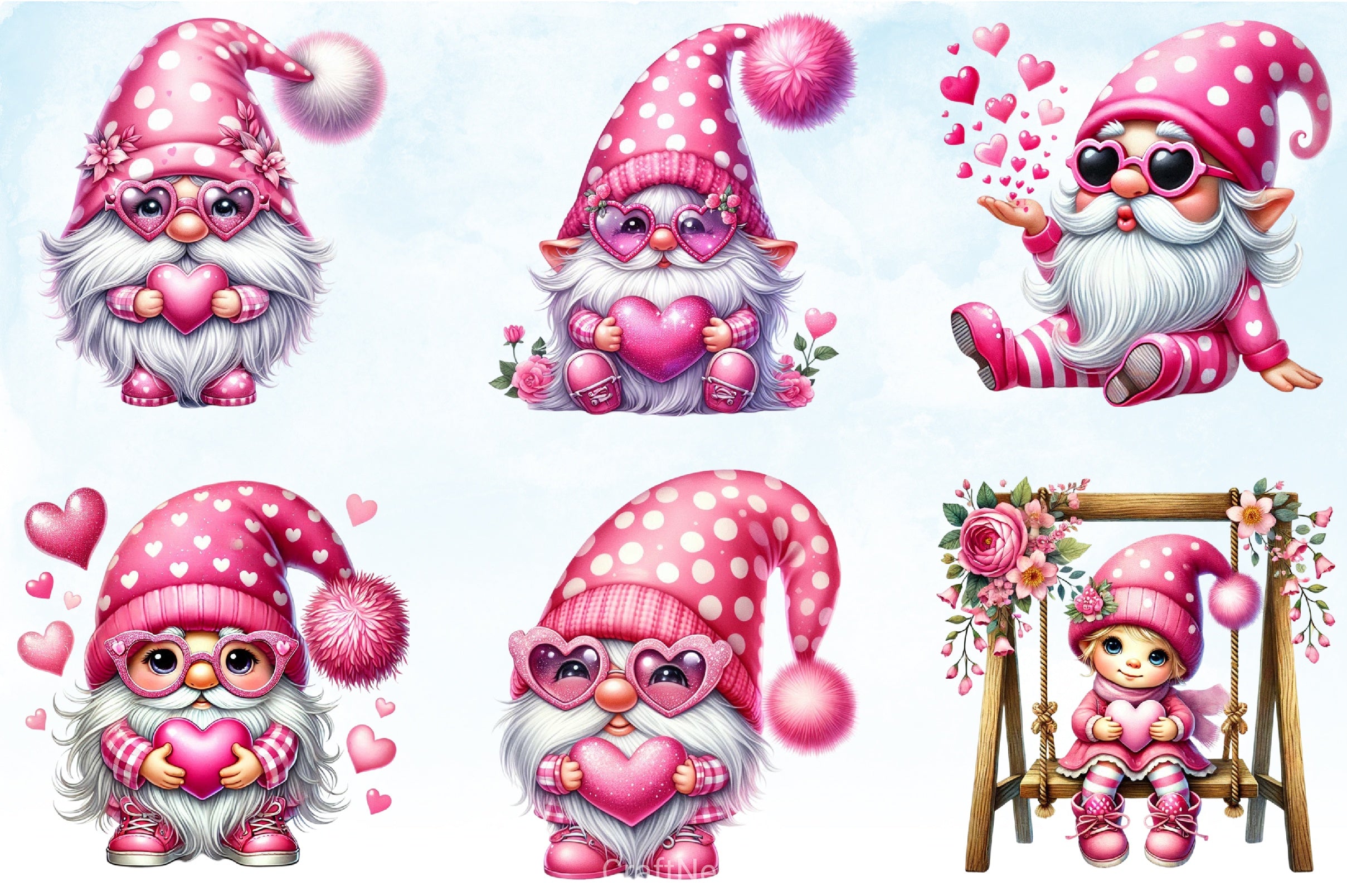 Valentine Gnome Clipart Bundle 7 - CraftNest - Digital Crafting and Art