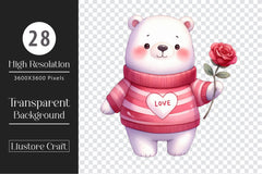 Valentine Polar Bear Clipart Bundle - CraftNest - Digital Crafting and Art