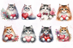 Cute Valentine Cat Clipart Bundle - CraftNest - Digital Crafting and Art