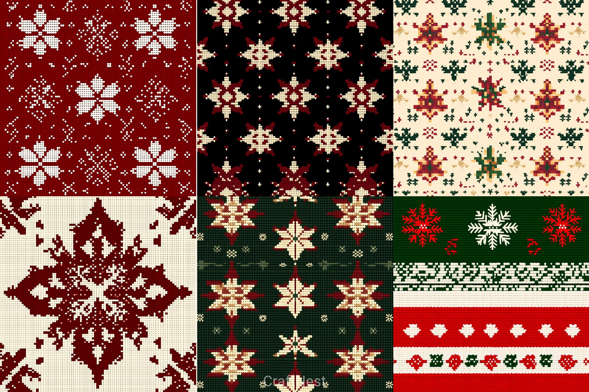 Christmas Pattern Background Clipart Bundle - CraftNest - Digital Crafting and Art