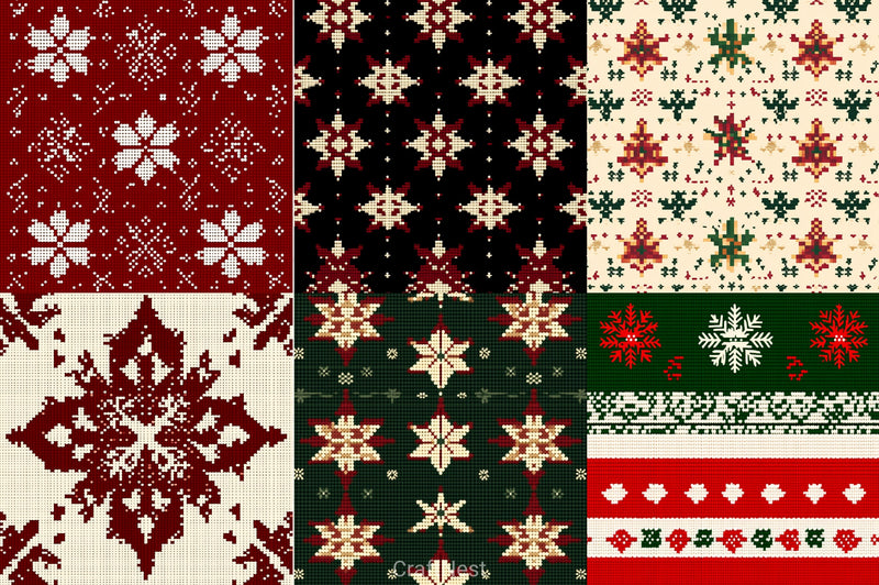Christmas Pattern Background Clipart Bundle - CraftNest - Digital Crafting and Art
