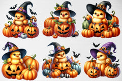 Halloween Chicken & Pumpkins Clipart Bundle - CraftNest - Digital Crafting and Art