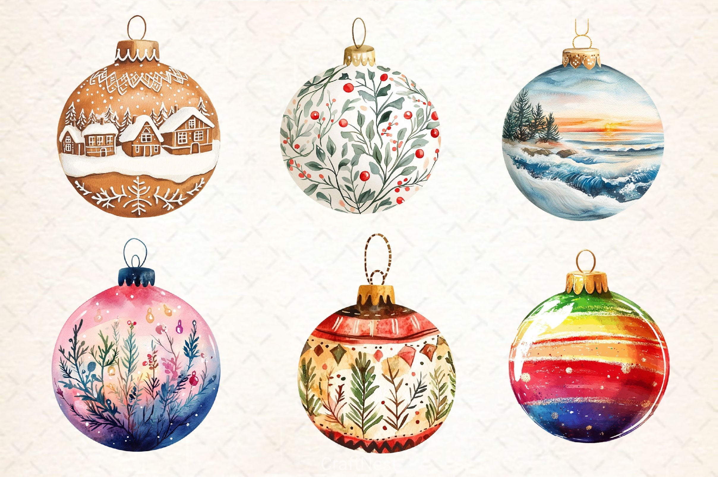 Christmas Bauble Clipart Bundle - CraftNest - Digital Crafting and Art