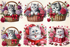 Cute Kittens & Cats Valentine's Day Clipart Bundle - CraftNest - Digital Crafting and Art
