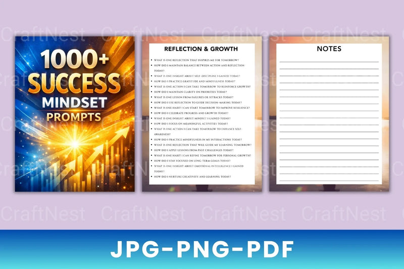 Success Mindset Prompt Book for Personal Growth - CraftNest - Digital Crafting and Art