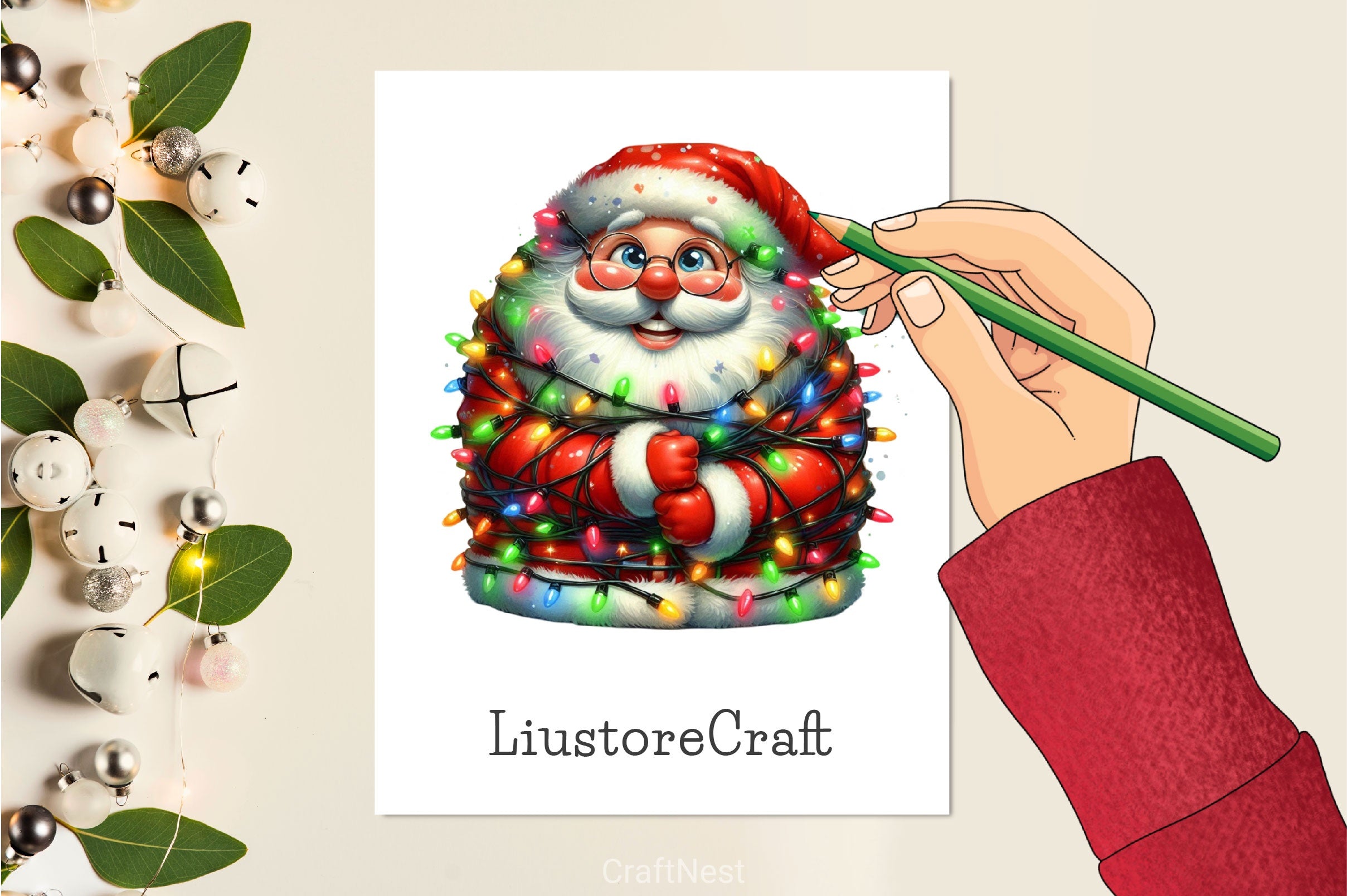 Santa Claus Clipart Bundle 3 - CraftNest - Digital Crafting and Art