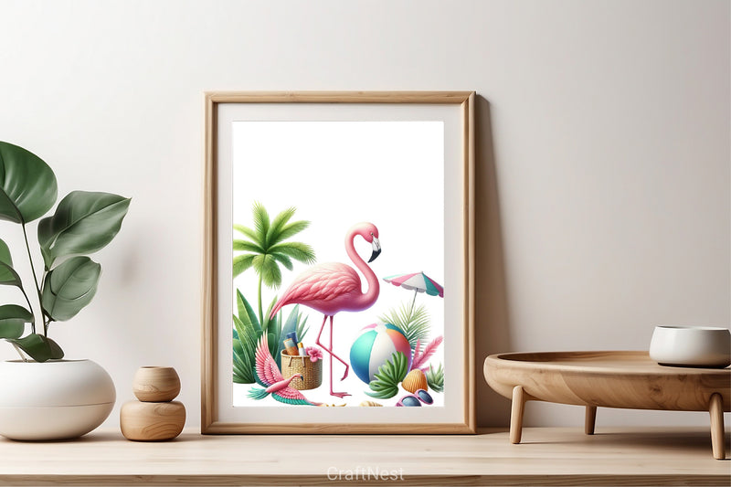 Summer Flamingo Clipart Bundle - CraftNest - Digital Crafting and Art