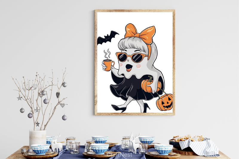 Cute Ghost Halloween Clipart Bundle 4 - CraftNest - Digital Crafting and Art