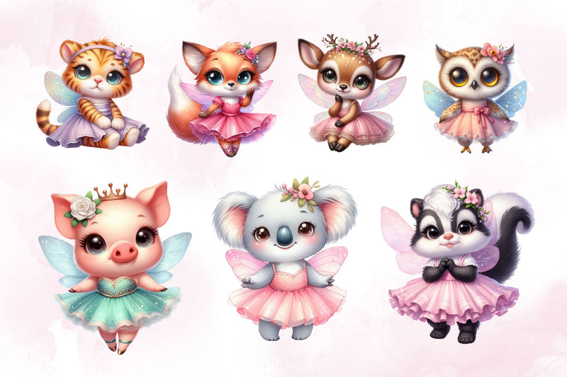 Cute Fairy Animals Clipart Bundle - CraftNest - Digital Crafting and Art