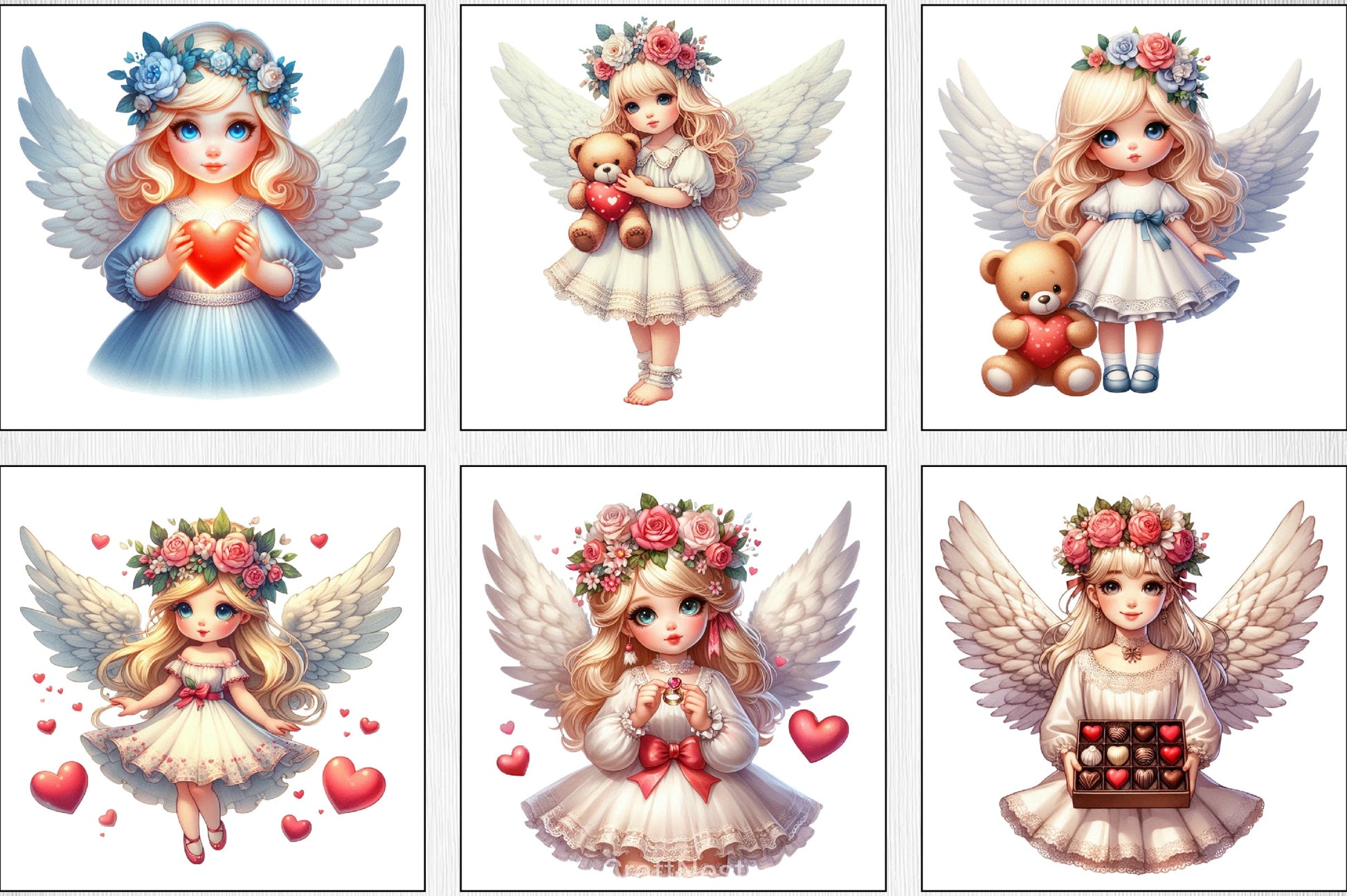 Valentine Fairy Girl Clipart Bundle 4 - CraftNest - Digital Crafting and Art