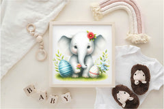 Watercolour Easter Elephant Clipart Bundle - CraftNest - Digital Crafting and Art