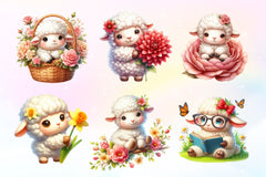 Cute Sheep Clipart Bundle 4 - CraftNest - Digital Crafting and Art