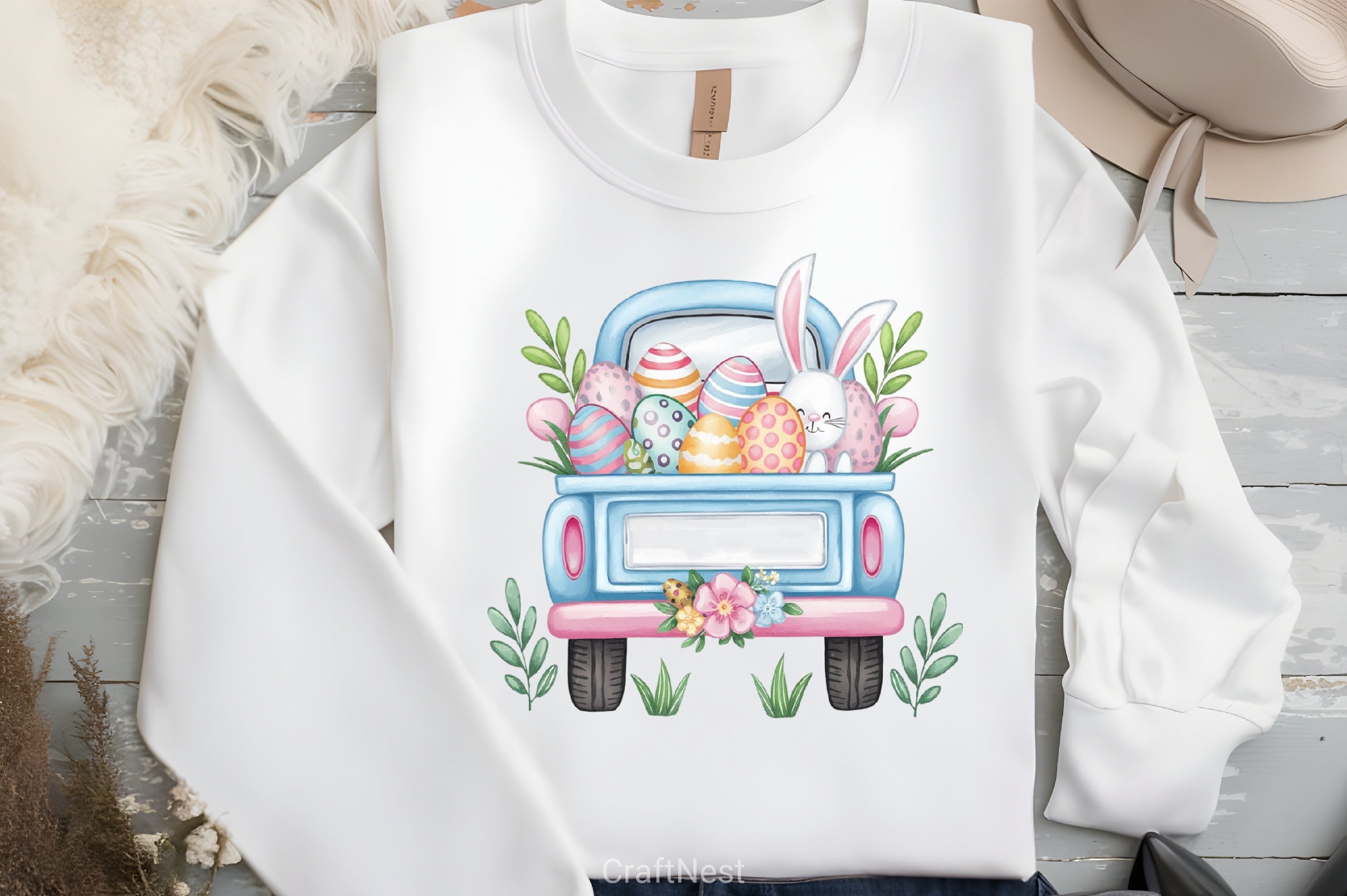 Easter Bunny Truck Clipart Bundle 5 - CraftNest - Digital Crafting and Art