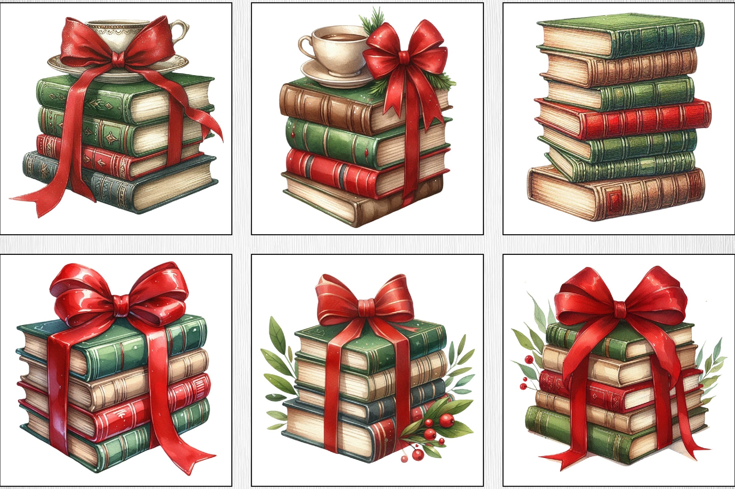 Christmas Book Set Clipart Bundle - CraftNest - Digital Crafting and Art