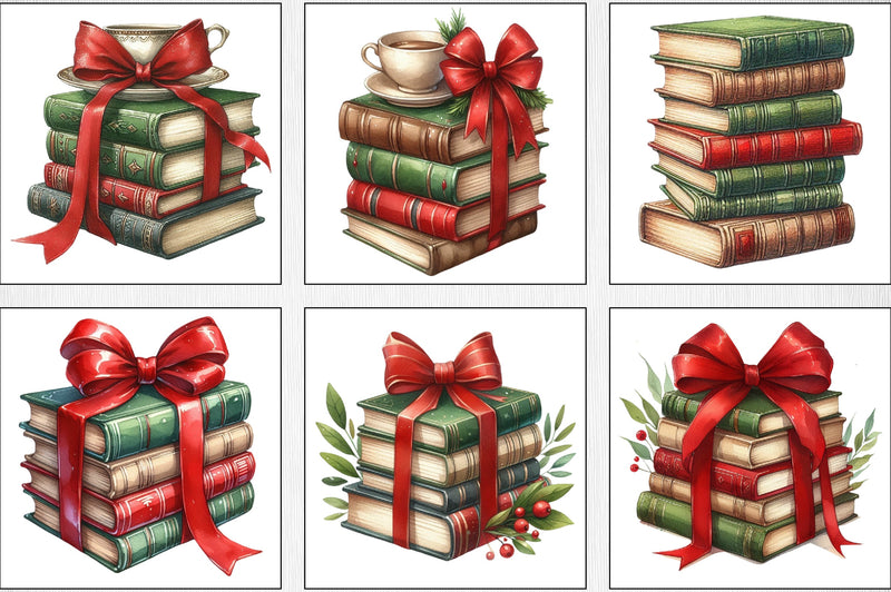Christmas Book Set Clipart Bundle - CraftNest - Digital Crafting and Art