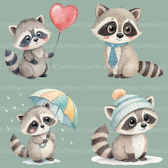 Raccoons 2 Clipart Bundle - CraftNest - Digital Crafting and Art