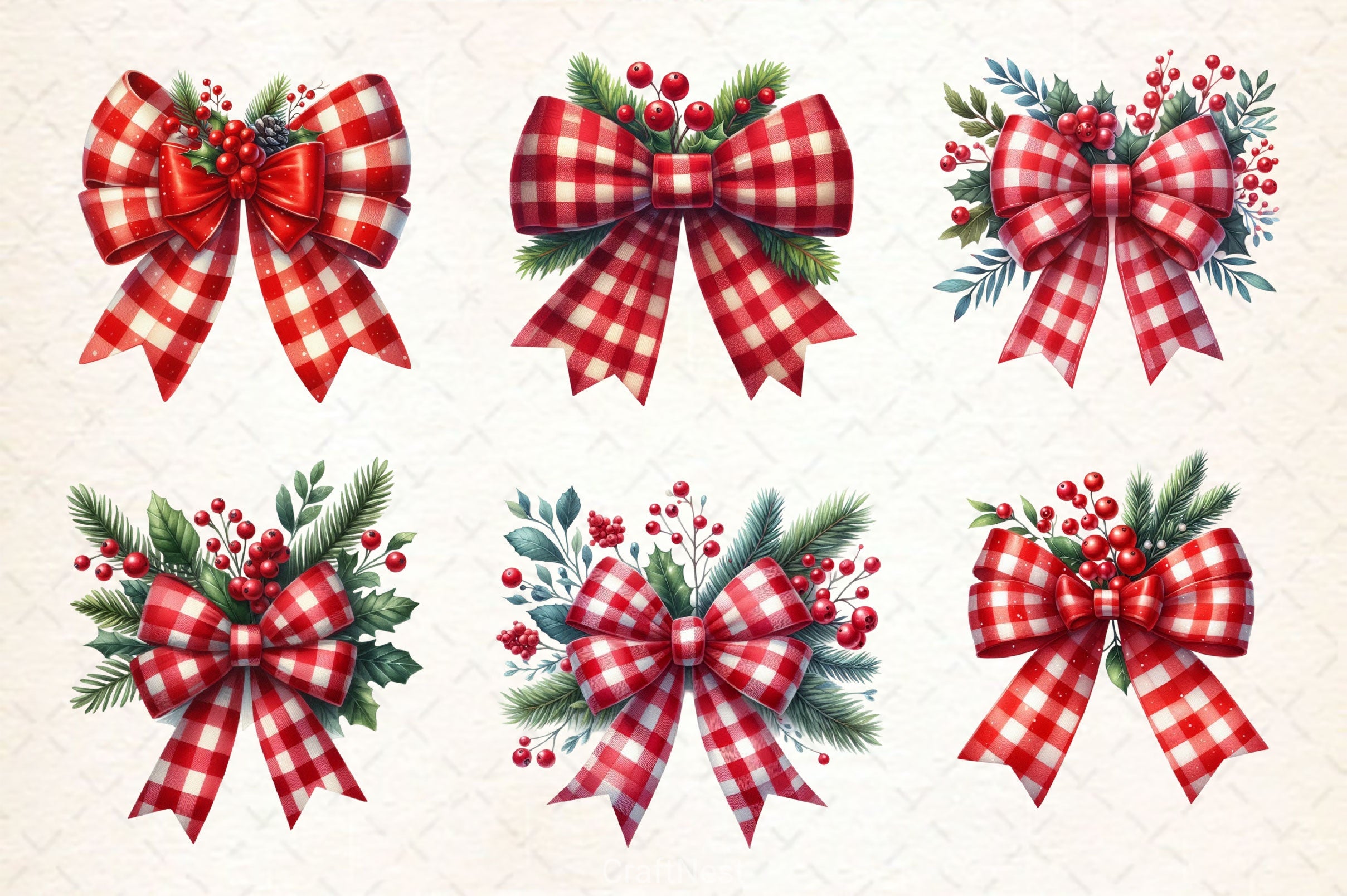 Christmas Bow Clipart Bundle 4 - CraftNest - Digital Crafting and Art