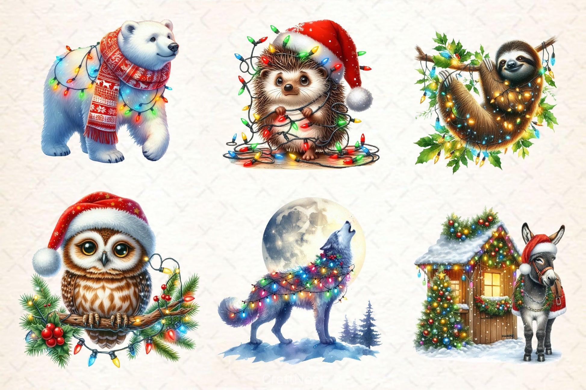 Christmas Animal Clipart Bundle 5 - CraftNest - Digital Crafting and Art