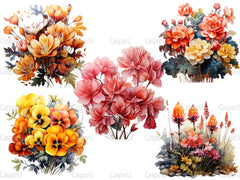 Autumn Floral Splendor Clipart - CraftNest