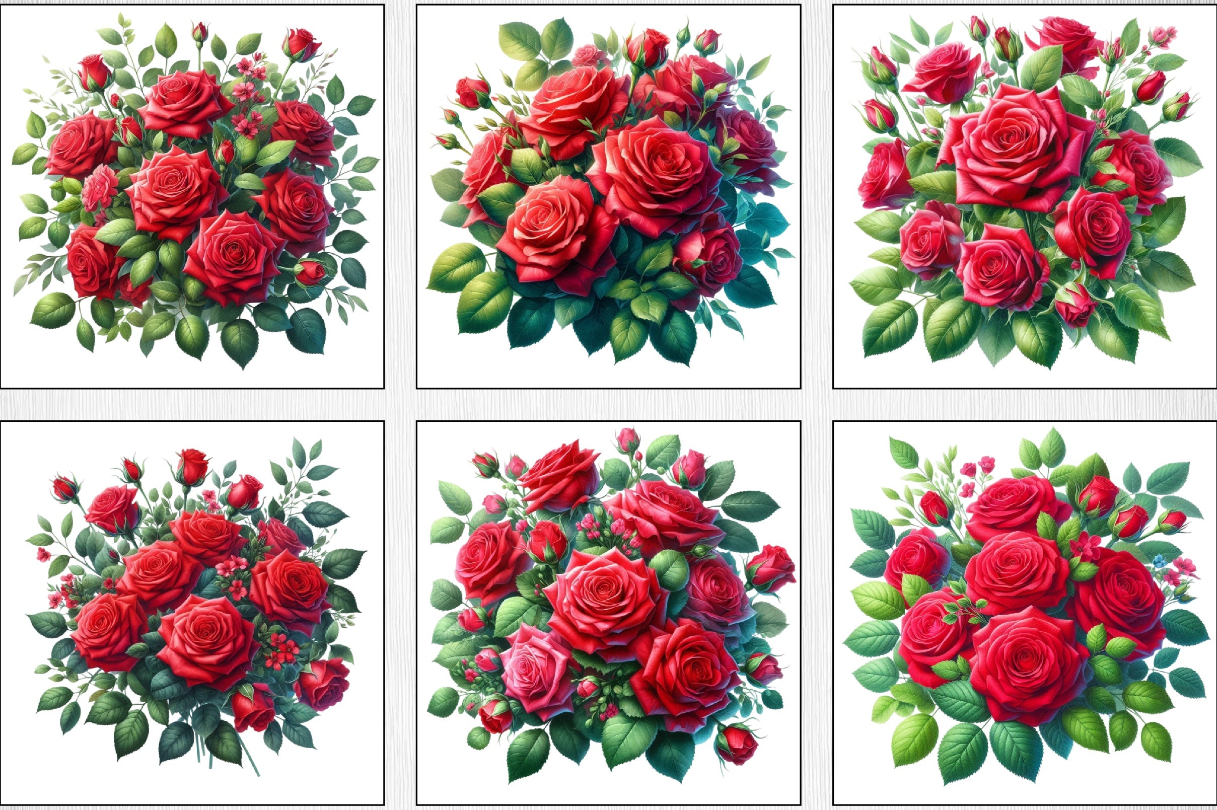 Valentine Red Rose Clipart Bundle - CraftNest - Digital Crafting and Art