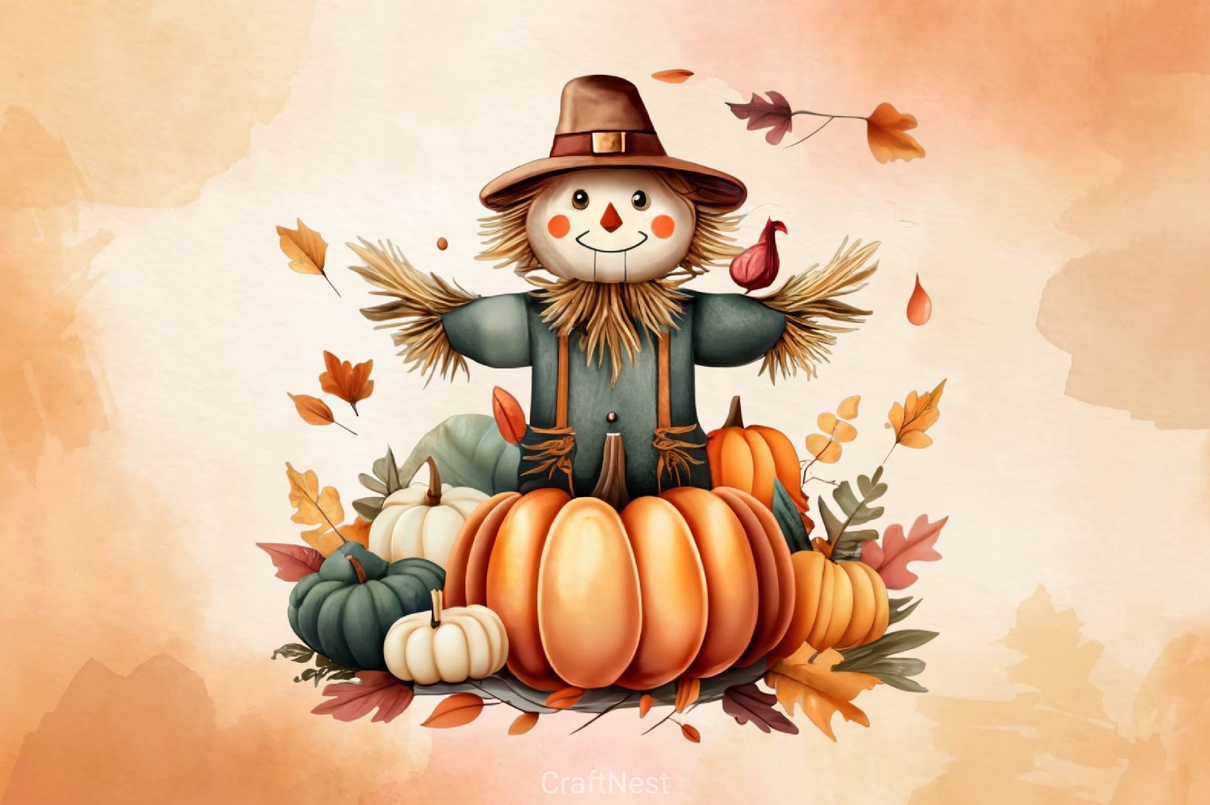 Scarecrow Autumn Clipart Bundle 2 - CraftNest - Digital Crafting and Art