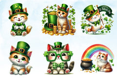 St Patrick's Day Cats Clipart Bundle - CraftNest - Digital Crafting and Art