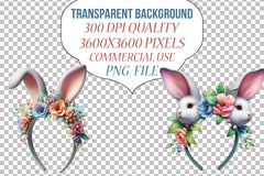 Bunny Headband Clipart Bundle - CraftNest - Digital Crafting and Art