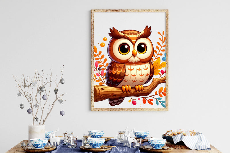 Autumn Cute Owl Clipart Bundle 2 - CraftNest - Digital Crafting and Art