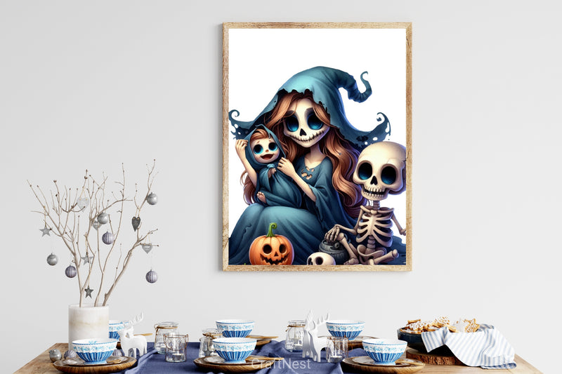 Cute Skeleton Mom & Baby Clipart Bundle - CraftNest - Digital Crafting and Art