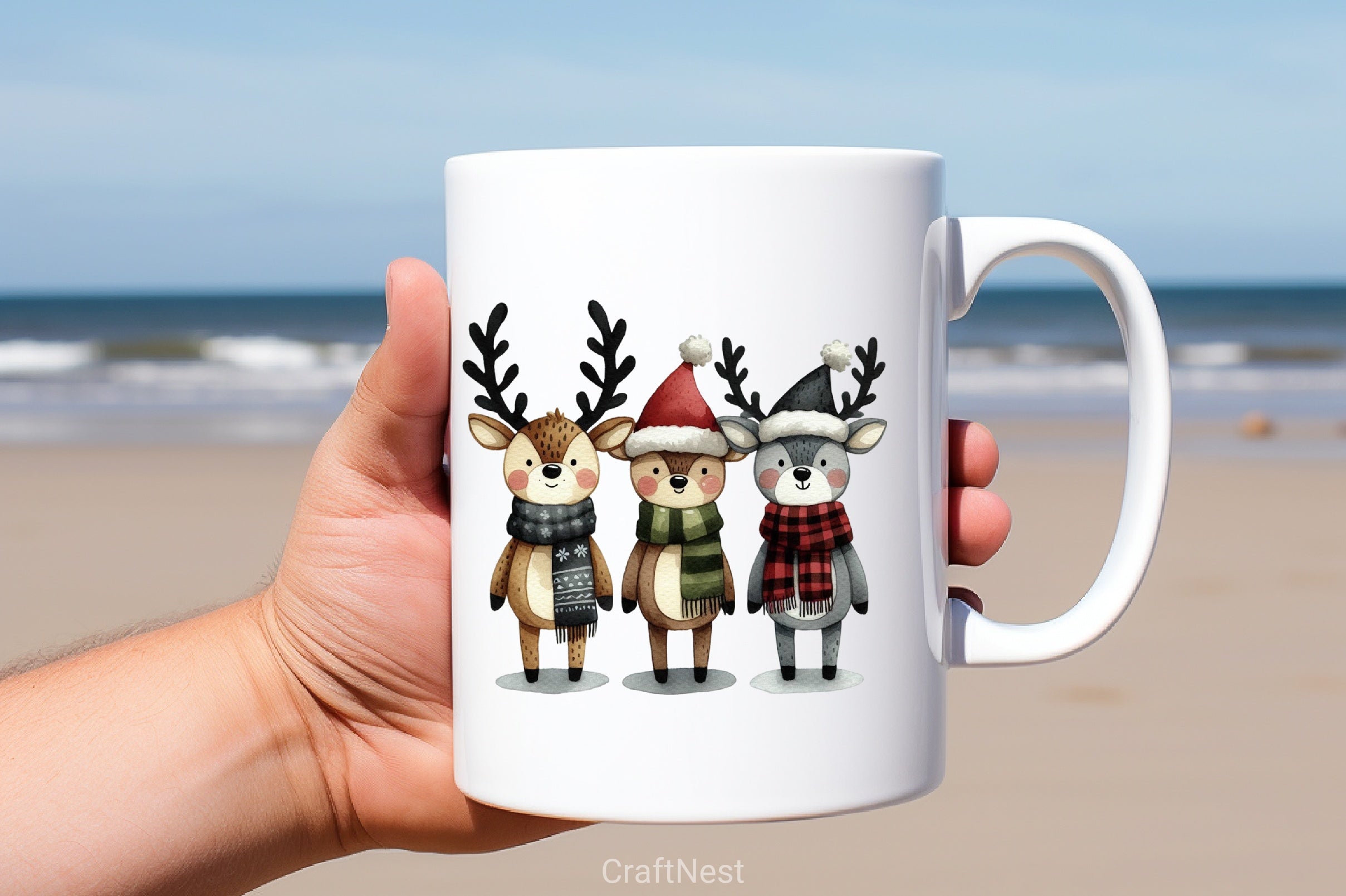 Christmas Reindeer Friends Clipart Bundle 1 - CraftNest - Digital Crafting and Art