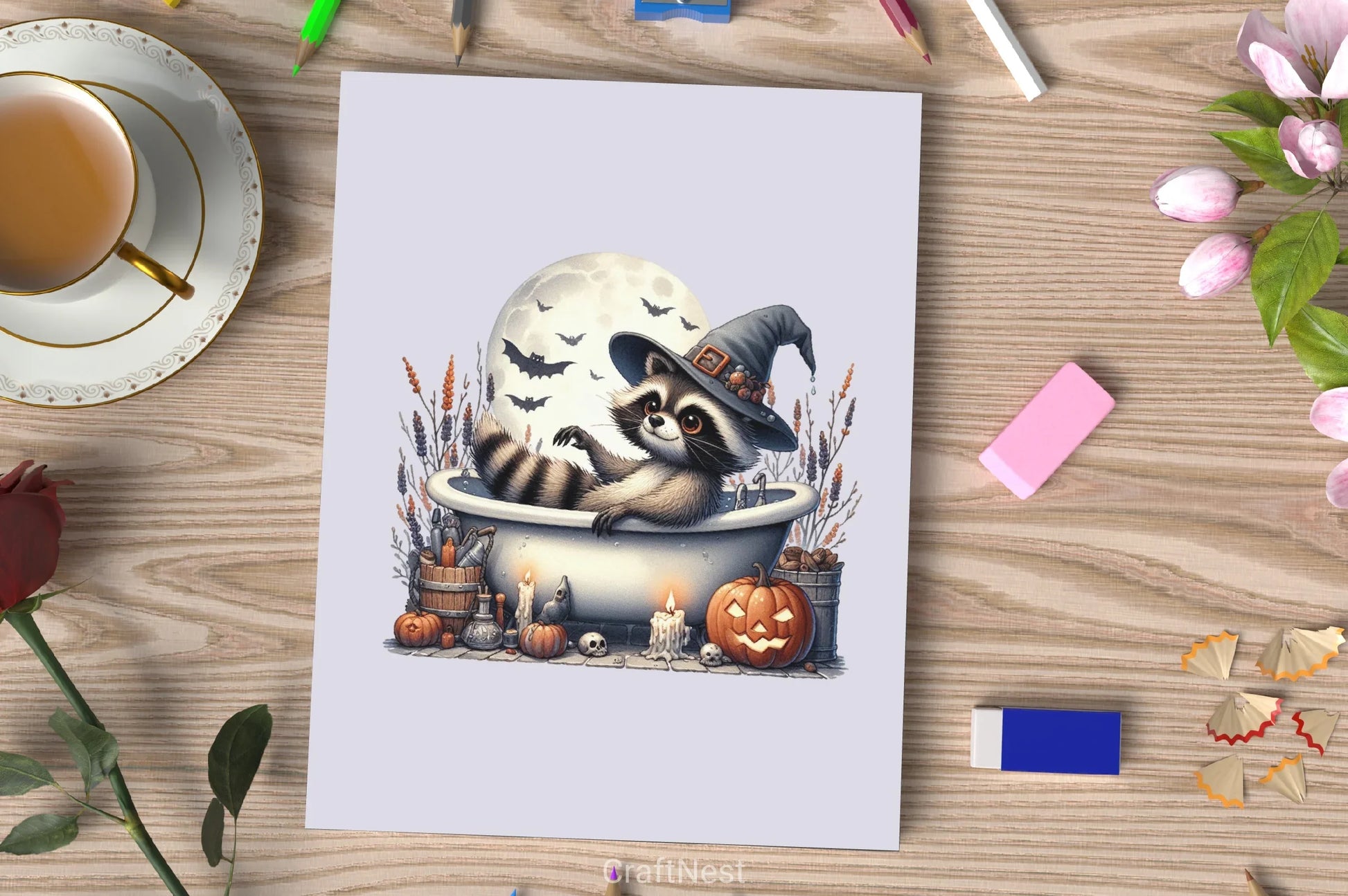 Halloween Raccoon Clipart Bundle - CraftNest - Digital Crafting and Art