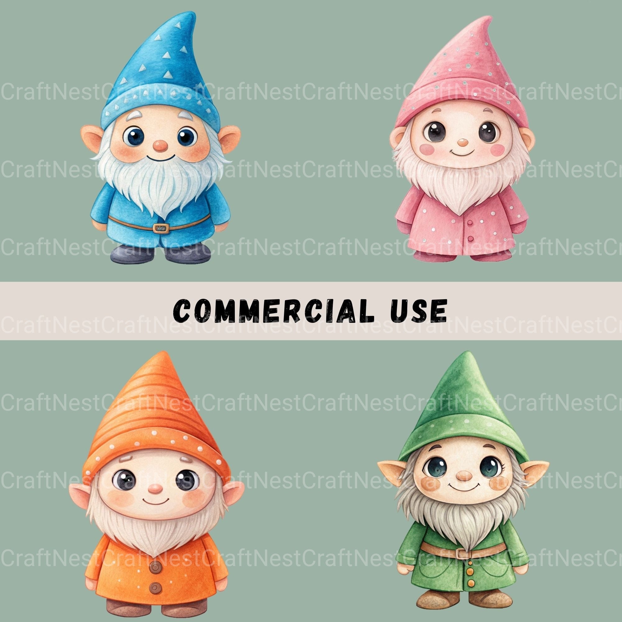 Gnomes Clipart Bundle - CraftNest - Digital Crafting and Art
