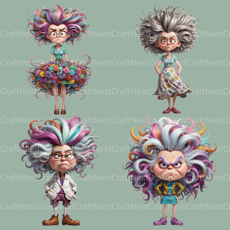 Grumpy Old Lady Clipart Bundle - CraftNest - Digital Crafting and Art