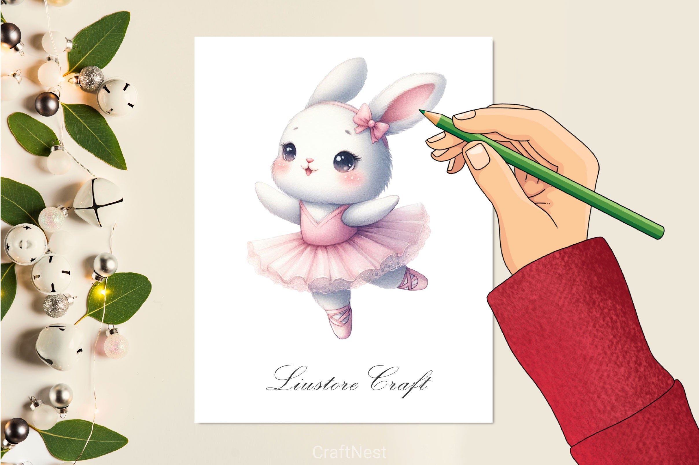 Cute Ballet Bunny Clipart Bundle 2 - CraftNest - Digital Crafting and Art