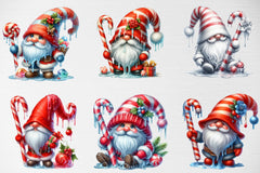 Christmas Candy Cane Gnome Clipart Bundle - CraftNest - Digital Crafting and Art