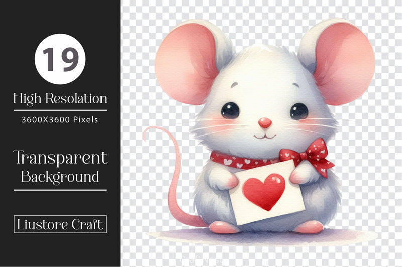 Valentines Day Mouse Clipart Bundle - CraftNest - Digital Crafting and Art