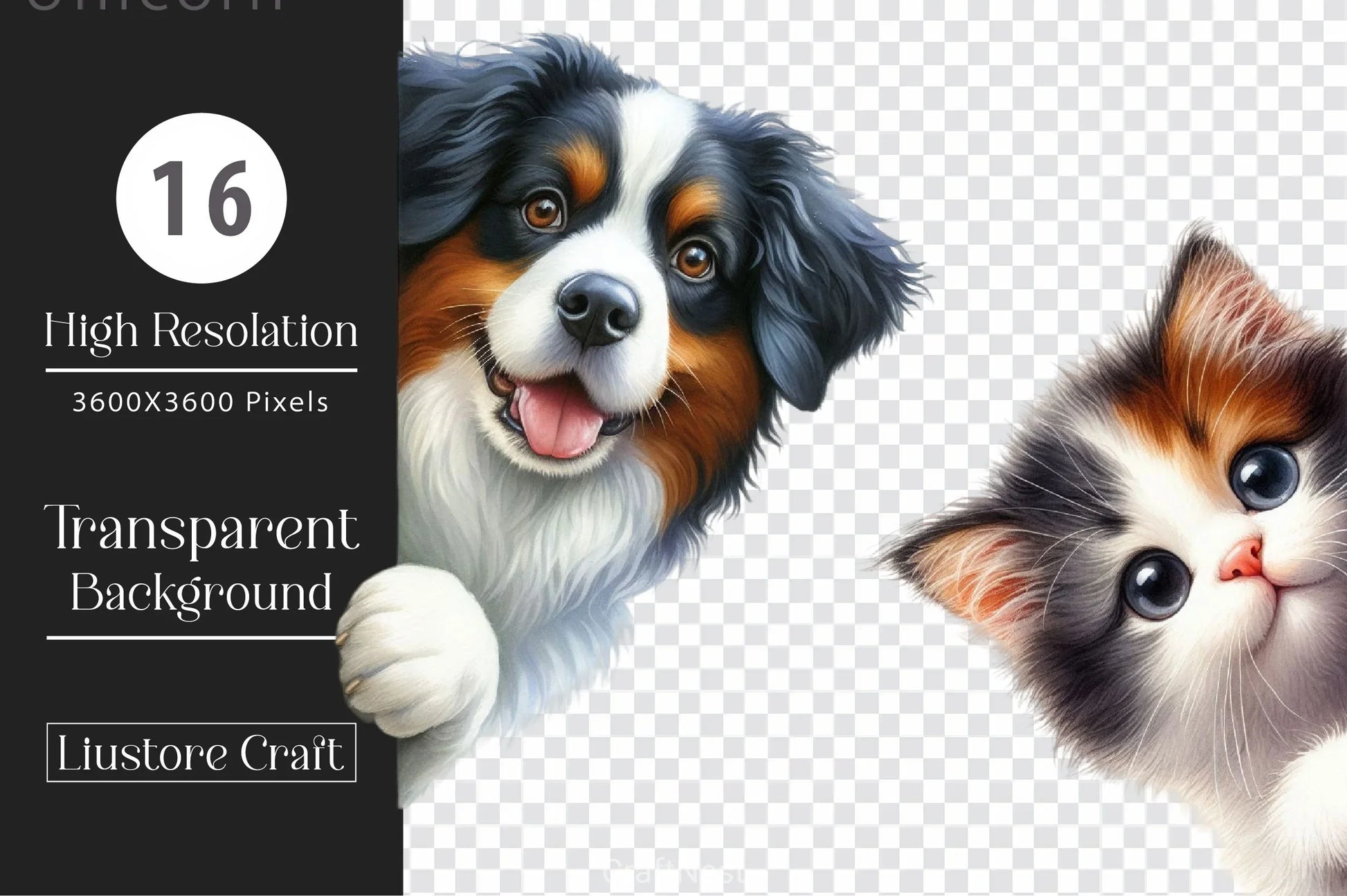 Animals Peeking Around Corner Clipart Bundle 3 - CraftNest - Digital Crafting and Art