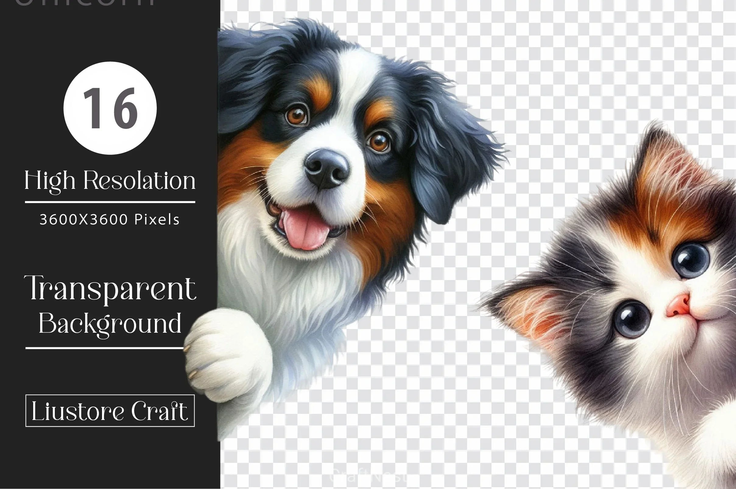 Animals Peeking Around Corner Clipart Bundle 3 - CraftNest - Digital Crafting and Art