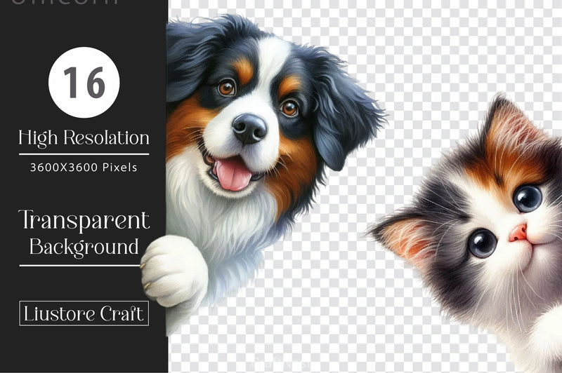 Animals Peeking Around Corner Clipart Bundle 3 - CraftNest - Digital Crafting and Art