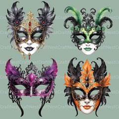 Masquerade Masks Gothic Clipart Bundle - CraftNest - Digital Crafting and Art