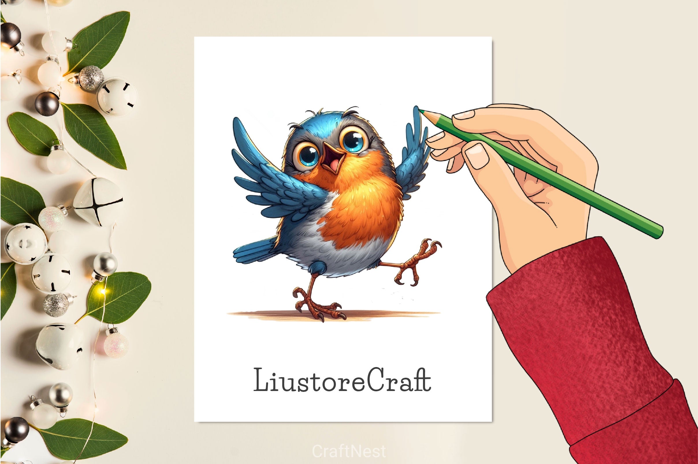 Funny American Robin Bird Clipart Bundle 2 - CraftNest - Digital Crafting and Art