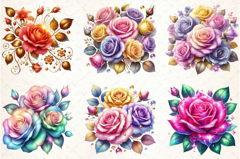 Spring Rose Flower Clipart Bundle 2 - CraftNest - Digital Crafting and Art