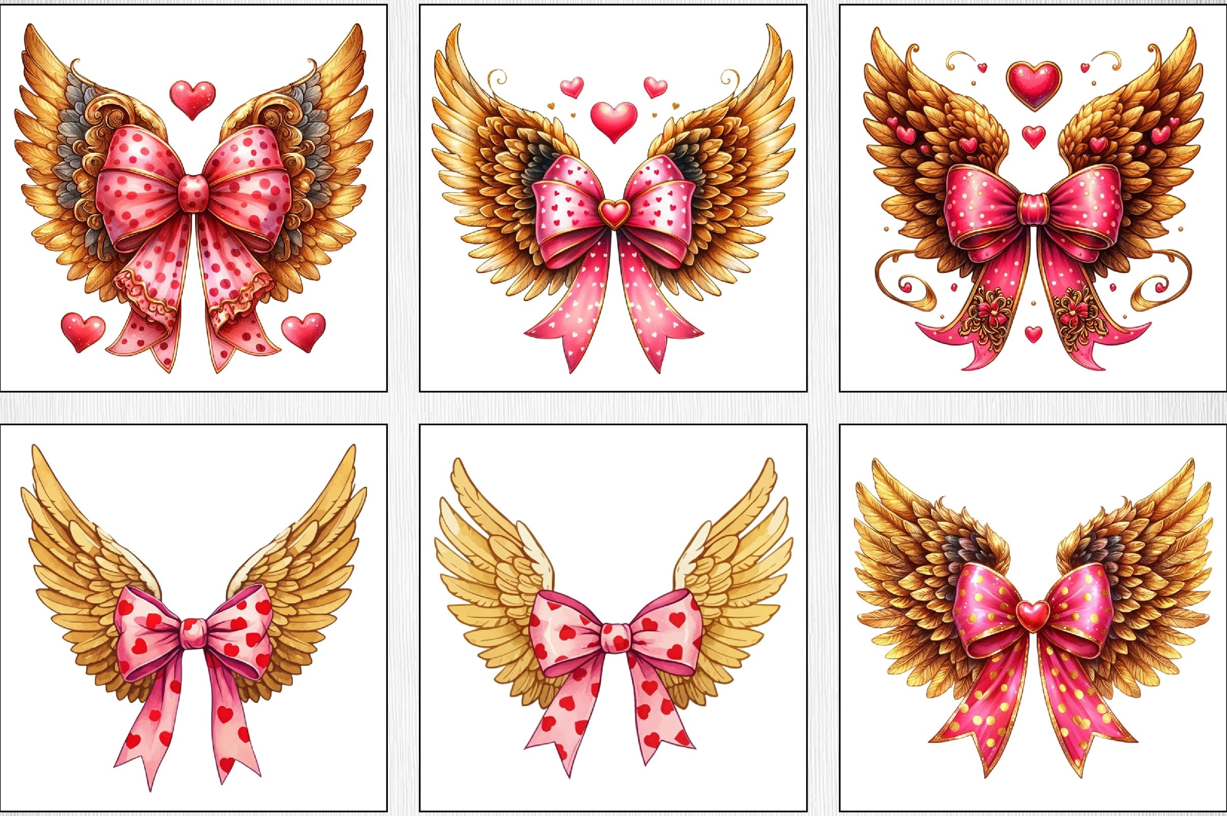 Valentine Angel Wings Clipart Bundle - CraftNest - Digital Crafting and Art