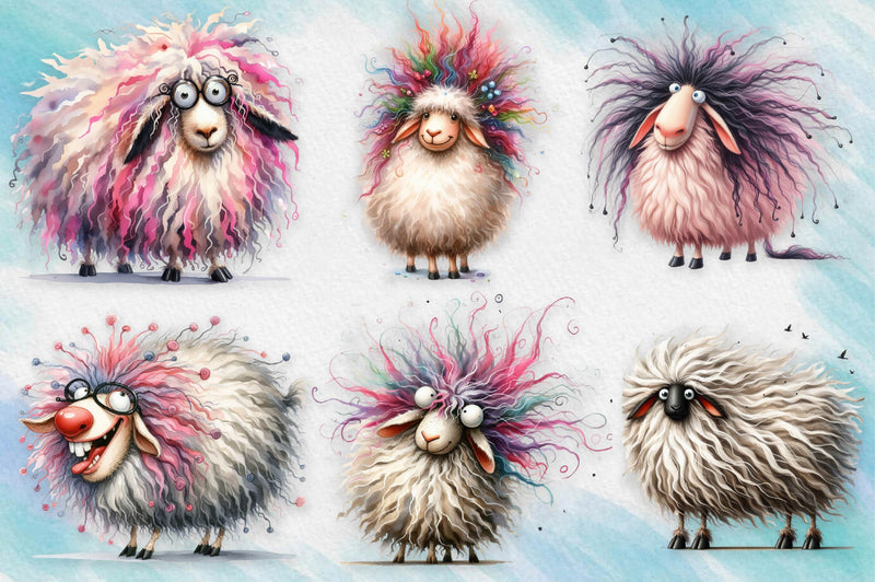 Funny Sheep Animals Clipart Bundle - CraftNest - Digital Crafting and Art