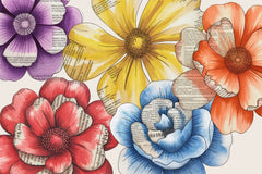 Newspaper Flowers Clipart - CraftNest - Digital Crafting and Art
