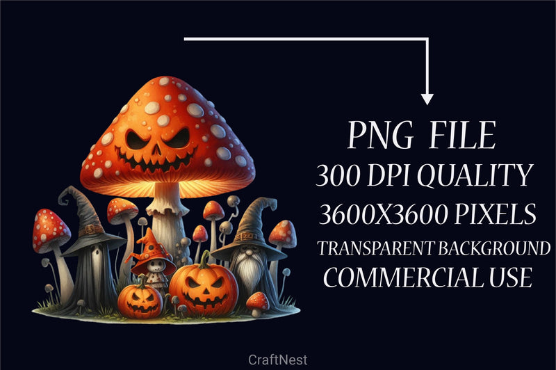 Magic Mushroom Halloween Clipart Bundle - CraftNest - Digital Crafting and Art